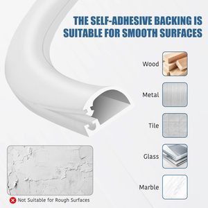 Gaine de câble en silicone 3m à ouverture latérale, accès facile, auto-adhésive, <span class=keywords><strong>cache</strong></span>-câbles <span class=keywords><strong>pour</strong></span> <span class=keywords><strong>TV</strong></span>, maison, bureau, murs, sols - Product Image 5