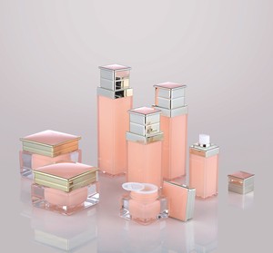 Hình vuông Acrylic Jar sang trọng mỹ phẩm Lotion chai Top PMMA bao bì nhựa - Product Image 3