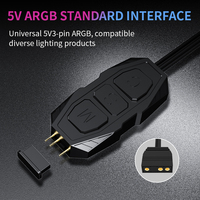 Gamer-X Fabriek Verkoop Rgb Argb 5V Mini Controller Pvc Computer Chassis Ventilator Met Draadloze Afstandsbediening Handmatige Bediening Op Voorraad