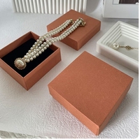 Boîtes de rangement pour bijoux en papier orange de luxe en gros, multi-usages, pour femmes, colliers, bracelets, boucles d'oreilles, bagues, emballages cadeaux avec logo