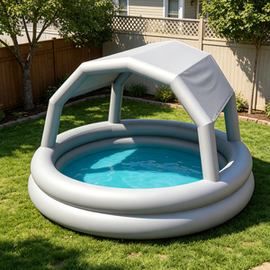 Piscina Inflable Blanca NB-PB031 con Toldo, Piscina Familiar para Exteriores con Asientos Integrados, Carpa Inflable para Piscina, Eleva tu Verano - Product Image 2