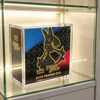 Boîte de présentation en acrylique transparente avec résistance aux UV à 99 %, étanche, avec couvercle magnétique, pour boîte Elite Trainer Box