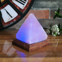 Lámpara de sal del Himalaya, dispositivo de liberación de iones negativos, pirámide de cristal, colores cambiantes, USB