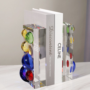 Modern Minimalist Bookends Crystal <b>Desk</b> Decor Office Home <b>Study</b> Art Ornament - Product Image 4
