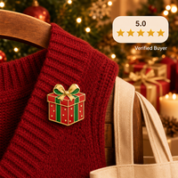 Boîte cadeau Broches Épingles de revers Bijoux de Noël en gros Badges métalliques Personnalisés Épingles en émail souple 3D Usine OEM