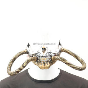 Máscara de Meia-Face Steampunk Wasteland <span class=keywords><strong>Skull</strong></span> para Halloween, Fantasia de Terror e Decoração de Casa - Product Image 2