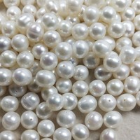 Perles d'eau douce DIY, grandes, blanches, 8 mm, trou traversant, rondes, qualité A, accessoires en vrac