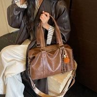 Sac fourre-tout vintage en cuir PU pour femme, grande capacité, sac à main de voyage, bandoulière amovible pour épaule ou croisé, usage quotidien