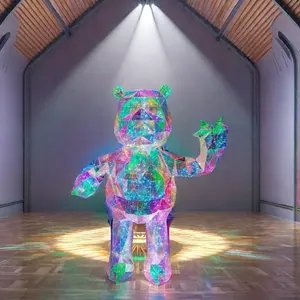 LED Illusionary Violent Bear PVC Christmas Decorations Outdoor Shopping Mall Lawn Holiday Ornament Party Decorations Holiday
