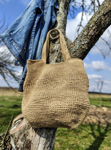 Borsa ecologica in juta all'uncinetto per donna cesto di iuta fatto a mano in vimini da spiaggia borsa estiva regalo per lei - Product Image 5