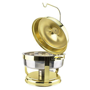 Couvercle à charnière suspendu en argent et or blanc de luxe moderne, marmites chauffantes, buffet, plat à friser pour la restauration, le service de mariage - Product Image 4