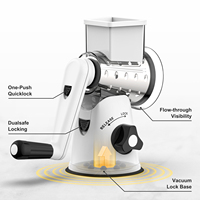 Accessoires de cuisine, râpe à légumes multifonction, hachoir à fromage, moulin à aliments, tambour rotatif manuel en plastique et acier inoxydable