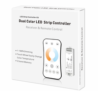 Contrôleur de bande LED CCT 2 canaux SKYDANCE 10A + télécommande RF sans fil pour variateur de lumière LED pour température de couleur 12V 24V
