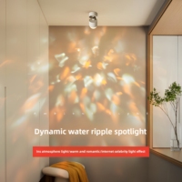 Spot LED de plafond pliable et rotatif à effet vague d'eau en cristal, encastré en surface, pour salon, chambre, hôtel