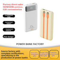Batterie externe portable 10000mAh, chargeur portable 22.5W double USB avec câbles intégrés pour téléphones mobiles
