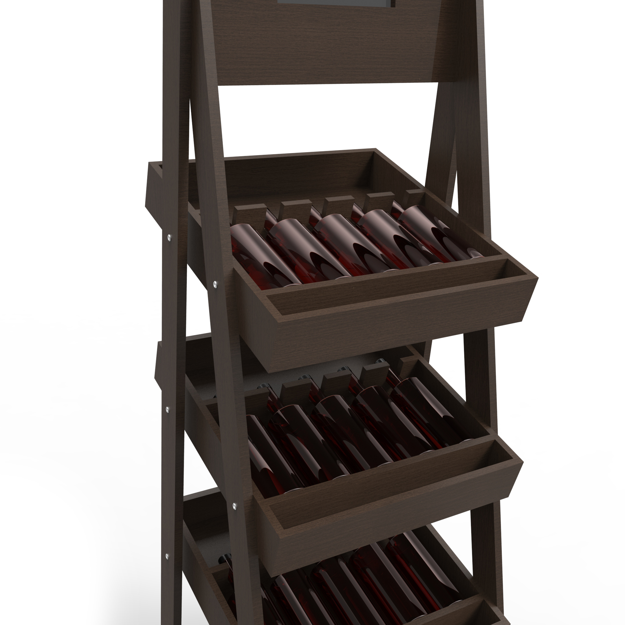 Newly Arrived Modern for Wooden Beverage Display Rack Red Wine Floor Stand for Shops — view 4