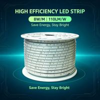 Bande lumineuse LED 120 LED 8MM 2835, 110V 220V, sans fil, double ligne, IP65, étanche, recouverte de PVC, éclairage extérieur