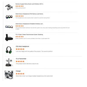 Ensemble d'écouteurs sans fil silencieux F39 avec 500m de distance des émetteurs - Product Image 2