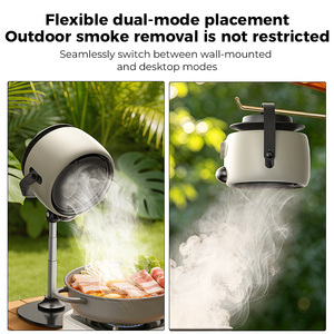 Pluska G10 High Suction Telescoping Height 2000mAh Charging Portable Desktop Range Hood Mini Kitchen Hood with Oil Cup - Product Image 5
