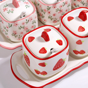 Ensemble de pots à épices minimalistes personnalisables, pot à épices créatif de style japonais, salière, boîte à épices en céramique, logo et - Product Image 1
