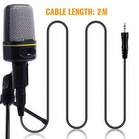 Microphone à condensateur filaire professionnel SF-920 Réglage du volume Streaming YouTube Débutant Universel Compatible Corps en plastique ABS