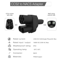 Adaptateur 250A DC CCS2 vers NACS Adaptateur AC 32A Nacs vers CCS EV Chargeur Convertisseur Combo 2 Plug Connecteur pour Véhicule Électrique Charge Rapide