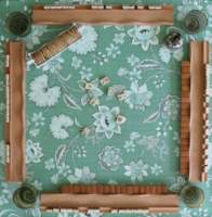 Permainan Mahjong & Poker Amerika Seri Tigredetartan Modern Mewah Bahan Kulit Ukuran 33x33 Inci Tersedia dalam Stok