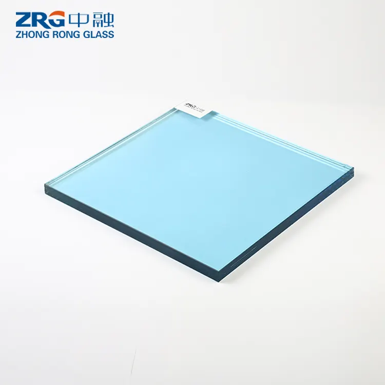 Laminated tempered glass sky blue 8.38mm building glass