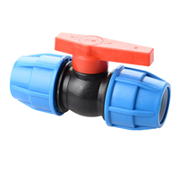 Raccords de plomberie HDPE100, vanne à boisseau sphérique à connexion rapide moulée par injection, polie, résistante à la corrosion et aux produits chimiques, modèle 1.6PN