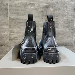 Chaussures Derby à talon rétro de luxe BB tendance 2025, dessus en caoutchouc imperméable antidérapant, à lacets, bout vieilli, style mode - Product Image 5