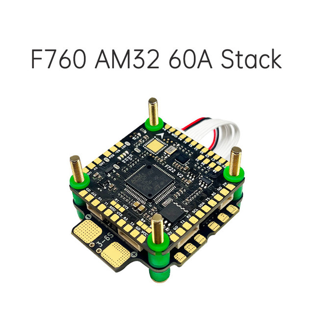 Aocoda-RC F760 Stack F722 V2 FC AM32 60A ESC 30X30mm Black+Green for Racing Drone FPV