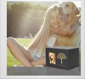 Урна для праха домашних животных с фоторамкой для кошек и собак, экологичная деревянная коробка для кремации - Product Image 6