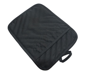 Black 100% Cotton Oven Mitts <strong>Pot</strong> <strong>Holder</strong> with Pocket Heat Resistant for Microwave and Grill Use - Product Image 2