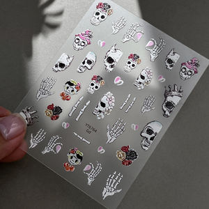 YITU <span class=keywords><strong>Halloween</strong></span> Evil Diablo Style Décoratif Nail Art Autocollant Gelée Crâne <span class=keywords><strong>Dessin</strong></span> YT6764 Effrayant <span class=keywords><strong>Halloween</strong></span> Autocollant Décoratif - Product Image 2