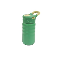 Gourde Sportive à Double Couvercle 12oz, Design Élégant, Portable, pour Boissons Froides, en Acier Inoxydable 304 avec Tube d'Aspiration