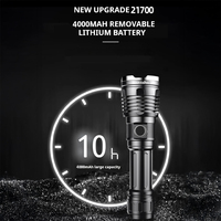 Lampe torche rechargeable 8000LM avec affichage de puissance LED, en alliage d'aluminium, étanche, USB, pour camping, personnalisable, torche d'extérieur OEM/ODM