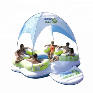 Obral 6 Orang River Tropical Tahiti Inflatable Floating Island Water Lounge