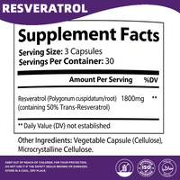 Complexe de Resvératrol 1800mg pour une vitalité quotidienne et une jeunesse durable, avec collagène et vitamine C pour soutenir la santé de la peau