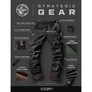 Pantalon de travail pour homme personnalisé, doublé en polaire pour l'hiver, résistant à l'eau, extensible, coupe-vent, décontracté, avec poches - Product Image 6