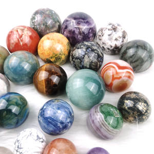 Boule de sphère de quartz de cristal de matériaux mélangés boule de cristal de pierre de lune d'améthyste de pierre naturelle pour l'ornement de Fengshui - Product Image 1