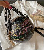 ZHUIYU 2025 Nuova Borsa Estiva alla Moda con Graffiti per Basket, Tracolla Crossbody, Borsa Grande da <span class=keywords><strong>Donna</strong></span> con Chiusura a Catena - Product Image 5