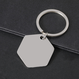 Porte-clés vierges tendance en gros, en acier inoxydable poli, gravables au laser avec logo, pour médailles d'identification pour animaux, mousquetons, breloques pour chats, personnalisables DIY - Product Image 2