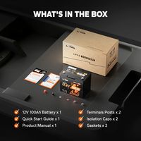 Baterai LiTime 12V 100Ah Group24 LiFePO4 dengan Bluetooth dan Proteksi Suhu Rendah untuk RV, Motor Trolling Kapal, dan Sistem Tenaga Surya