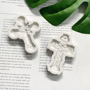Cross-shaped DIY religious-themed craft resin casting decorative cross <b>silicone</b> candle mold - Product Image 3