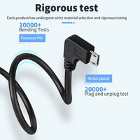 Câble de charge Micro USB 2.0 à angle droit de 1,5 m avec charge rapide 3A et synchronisation des données pour téléphones mobiles Android