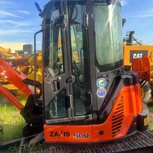 Miniexcavadora hidráulica Hitachi ZX50U con pintura original de fábrica, excavadora de cola corta para sitios de construcción estrechos - Product Image 2