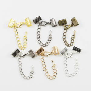 Accessoires de bijouterie : Fermoir mousqueton, chaîne d'extension, forme goutte pour la fabrication de bracelets, en Argent, Or, Bronze antique, Rhodium, KC, Gunmetal - Product Image 3