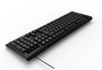 Grande usine OME Clavier de jeu filaire à membrane noir 104 touches, étanche, avec projection 9821, neuf, à prix réduit