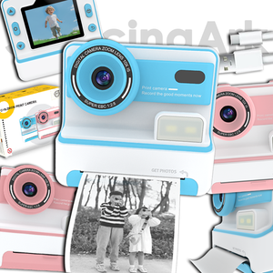 SourcingArk Kids Thermal Instant <b>Print</b> <b>Camera</b> Dual Lens 1080P HD Screen Compatible New Year Kids Gifts Model D101 - Product Image 1