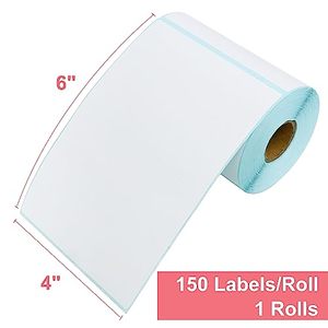 Etiquetas de envío térmicas directas blancas de 4x6, 1 rollo, perforadas, con adhesivo fuerte, pegatinas de correo para envíos de paquetes. - Product Image 2